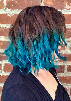 Cortney Garig with Blue Hair